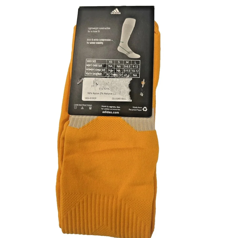 adidas Soccer  Orange/White Metro  Arch & Ankle Compression Sock  Medium